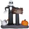 6' Gemmy Airblown Inflatable Jack Skellington & Zero "Welcome To Halloween Town" Sign Yard Decoration 223089